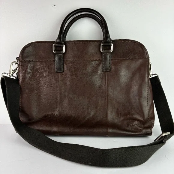 Fossil Mercer Leather Laptop Messenger Briefcase Bag - Picture 2 of 12